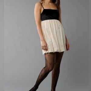 NWT American Eagle ($59.95) Black/Cream Velvet Bubble Mini Dress